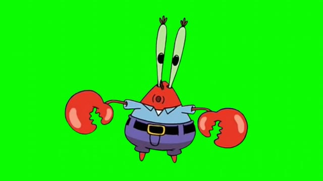 SpongeBob Mr Krabs Robot Dance green screen