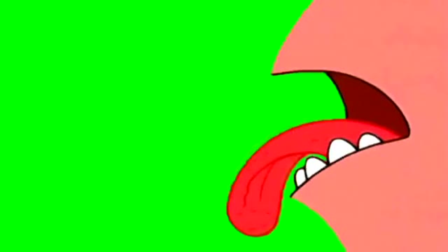 SpongeBob Patrick Licking green screen