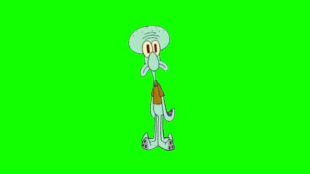 SpongeBob Squidward Blinking green screen