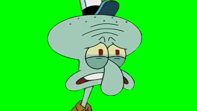 SpongeBob Squidward Crying green screen