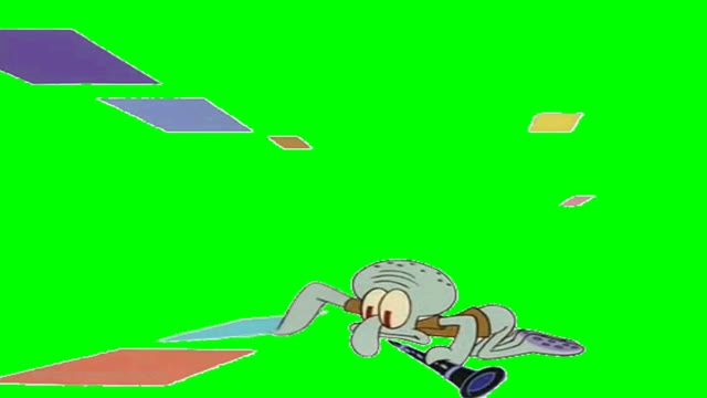 SpongeBob Squidward Lifting Platform green screen