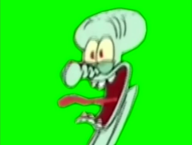 SpongeBob Squidward Screaming green screen
