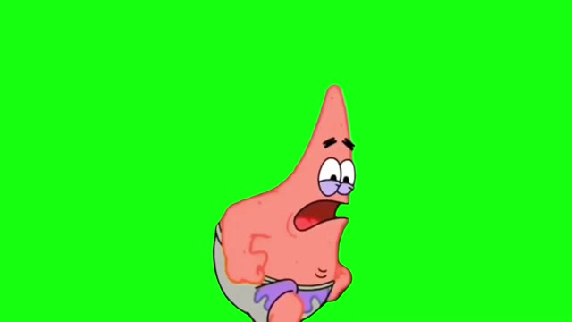 SpongeBob and patrick running from smoke green screen