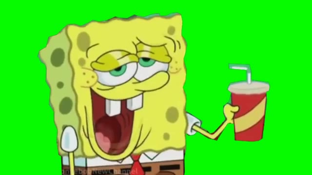 Spongebob Cool Face green screen