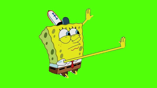 Spongebob Licking green screen