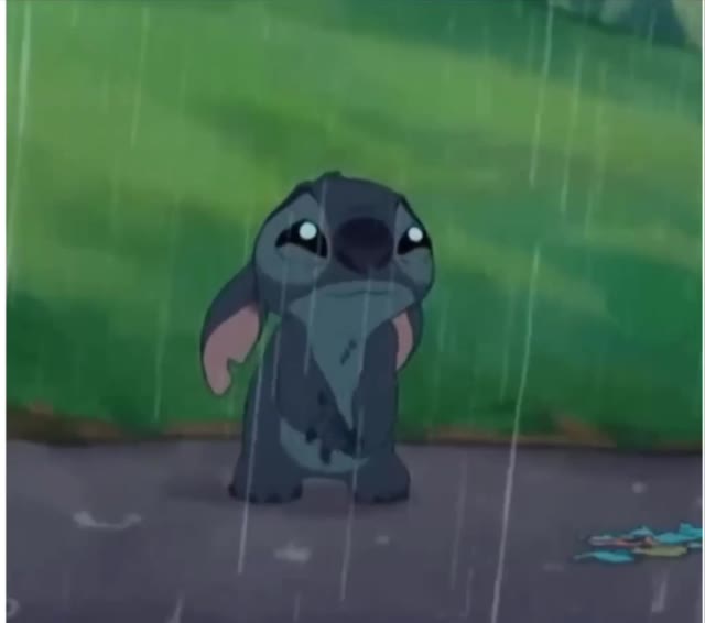 Stitch sad green screen