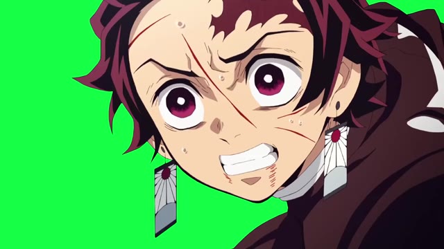 Tanjiro Demon Slayer Anime green screen