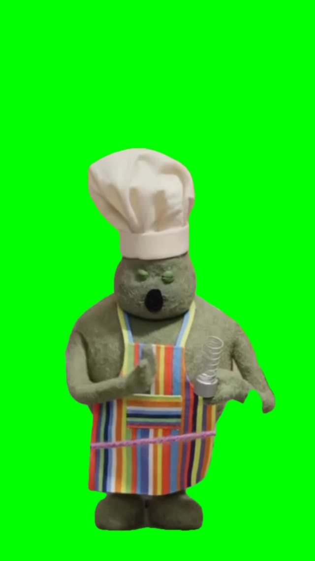 Tiny Chef screaming green screen