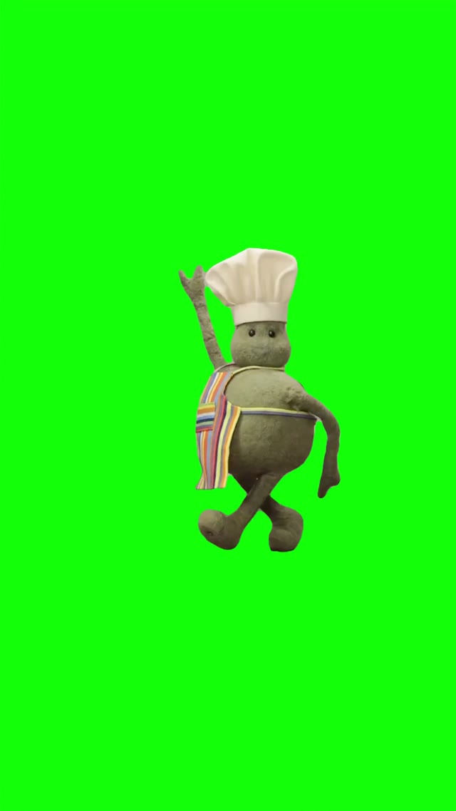 Tiny chef girl like me dance 4k green screen