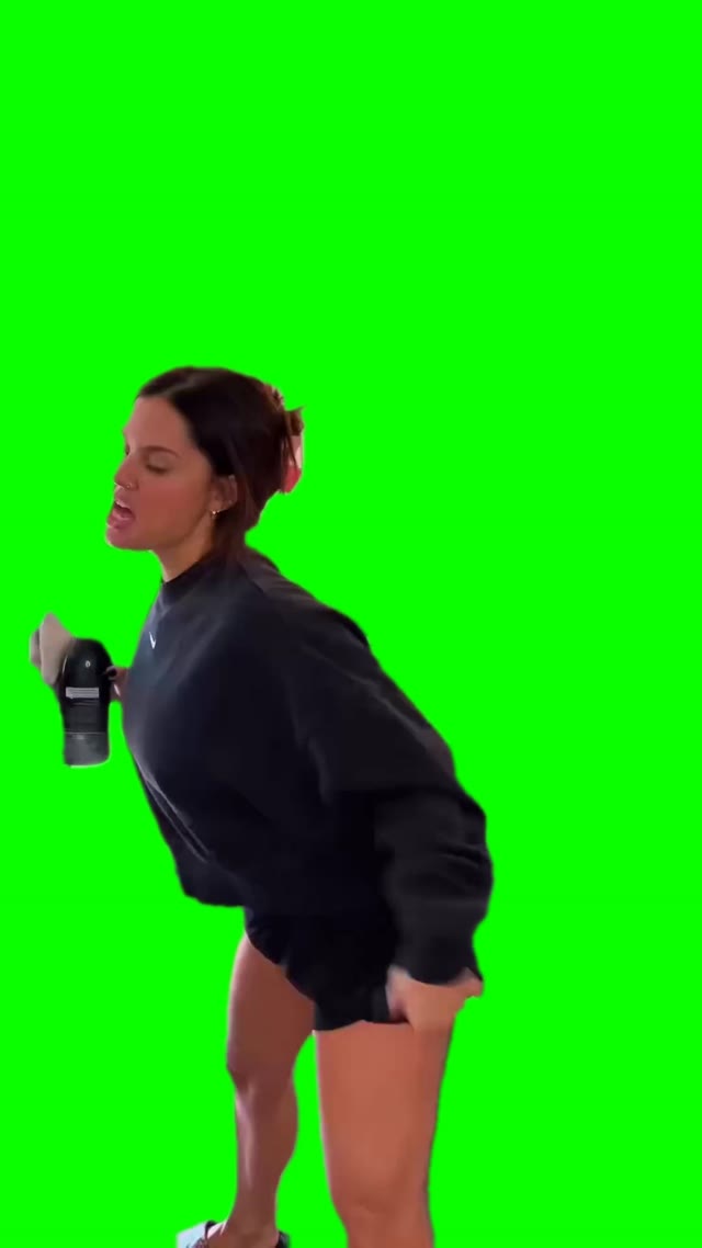 To the window to the wall dance green screen