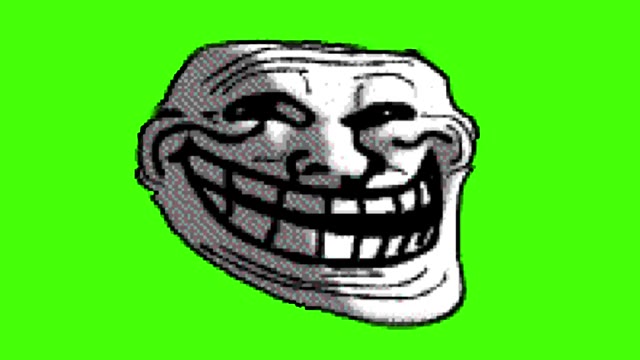 Troll face Happy to sad green screen