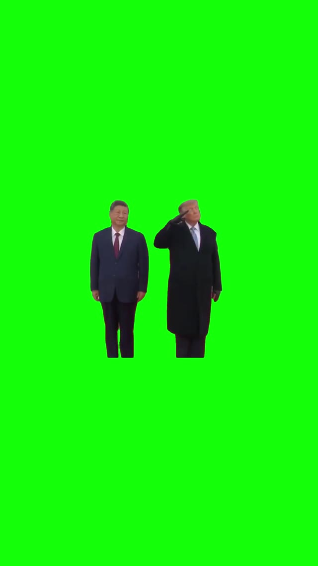 Trump Flinches Xi Unfazed green screen