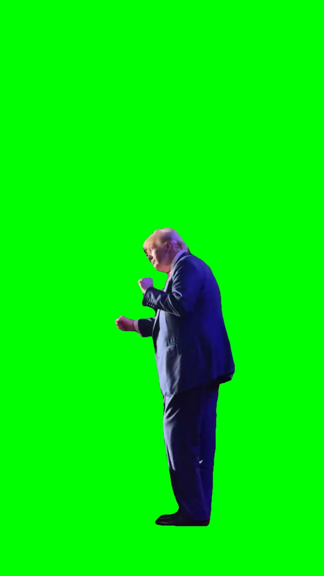 Trump dance with golf swing green screen