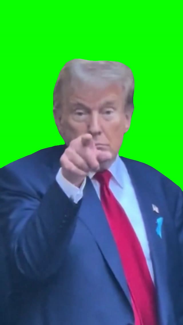 Trump gives thumbs up green screen