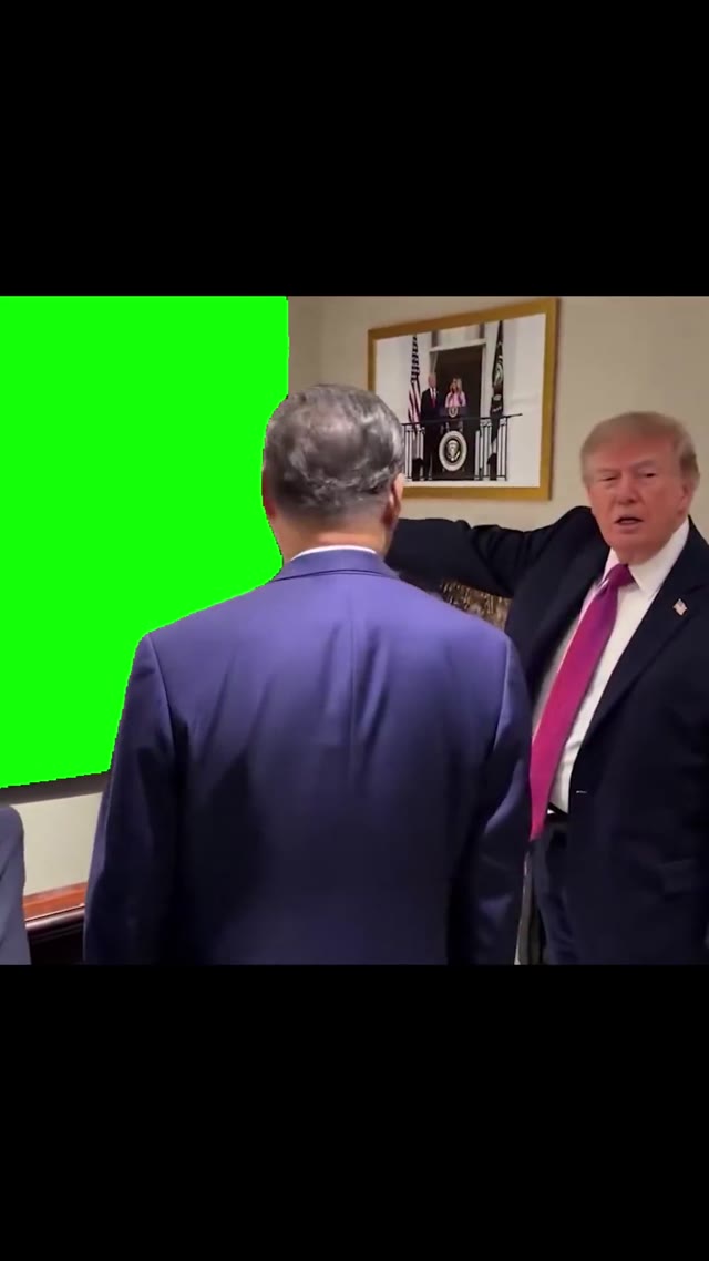 Trump Shows Painting green screen