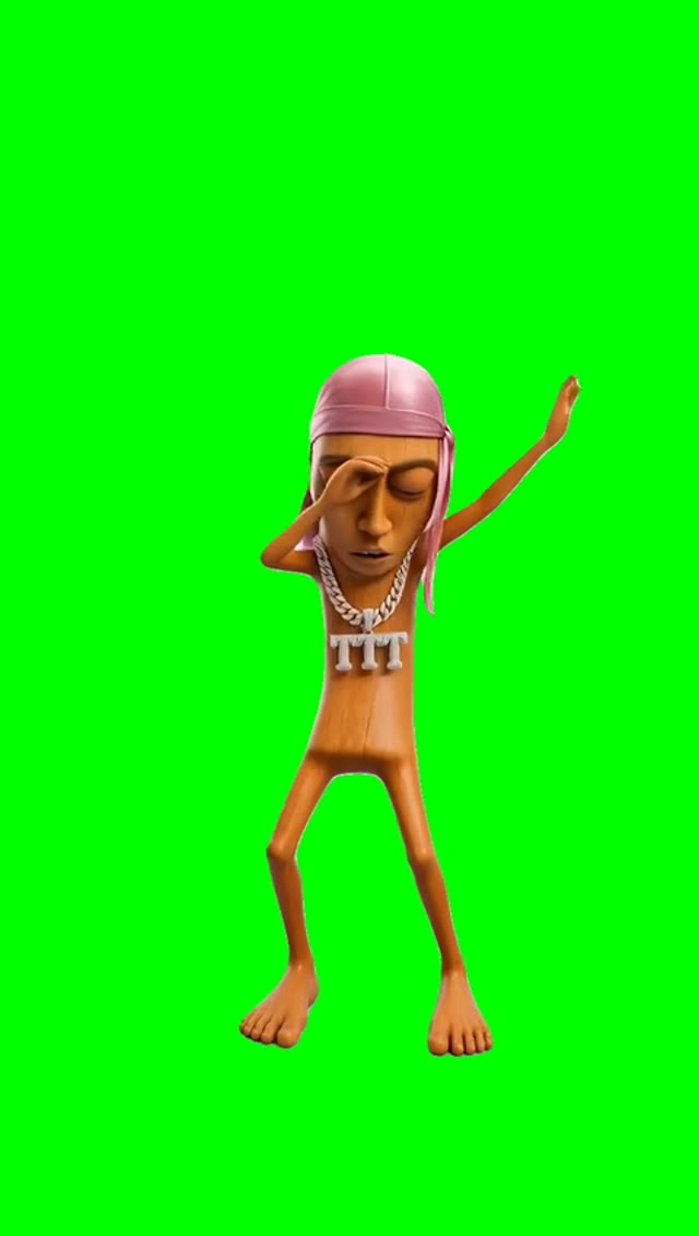Tung Tung Tung Sahur Doing The Cheetah Print Dance green screen