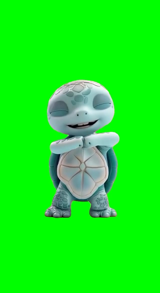 Turtle Dancing green screen