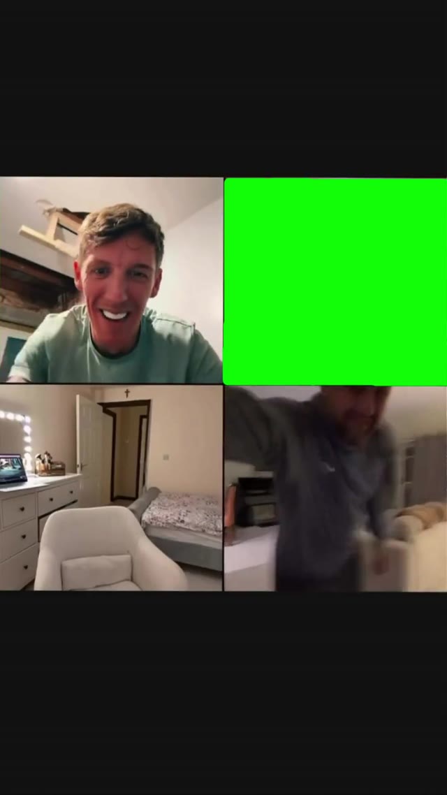 Webcam laughing green screen