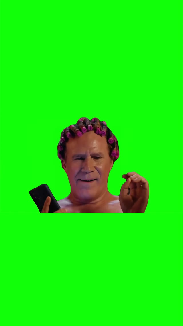 Will Ferrell taking a bath green screen