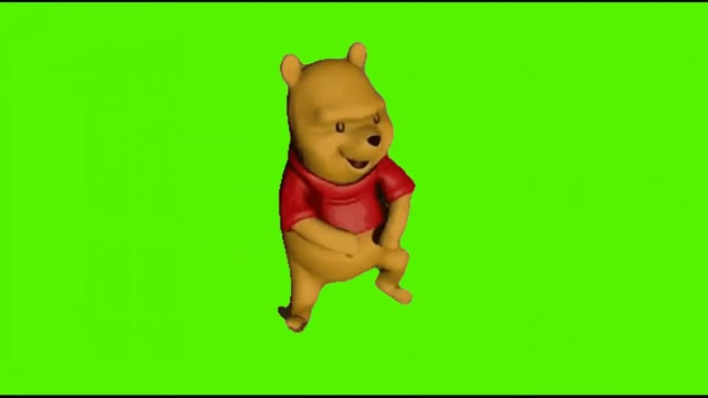 Winnie The Pooh Dancing green screen