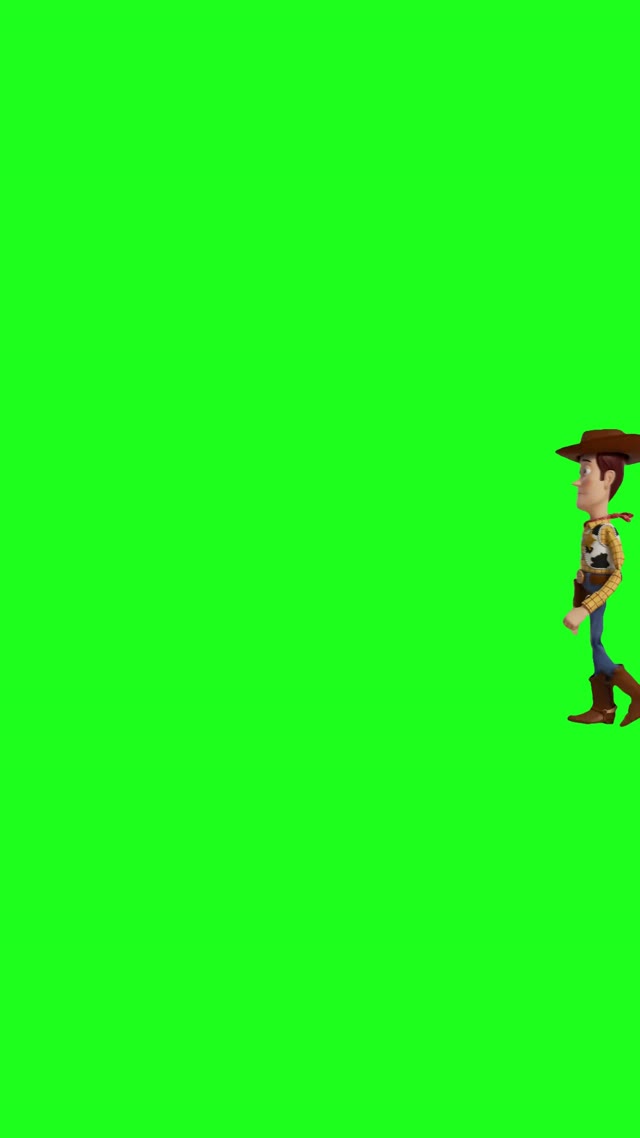 Woody From Toy Story Says Hey green screen