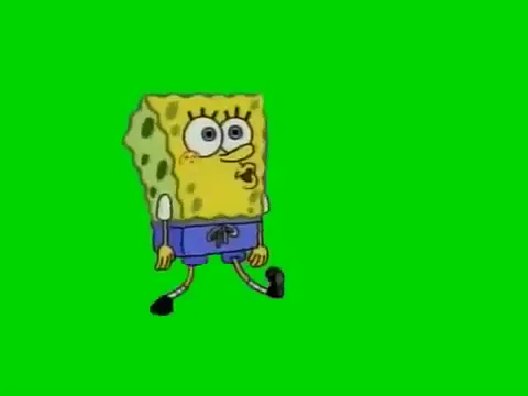 SpongeBob Stepping on the Beach green screen