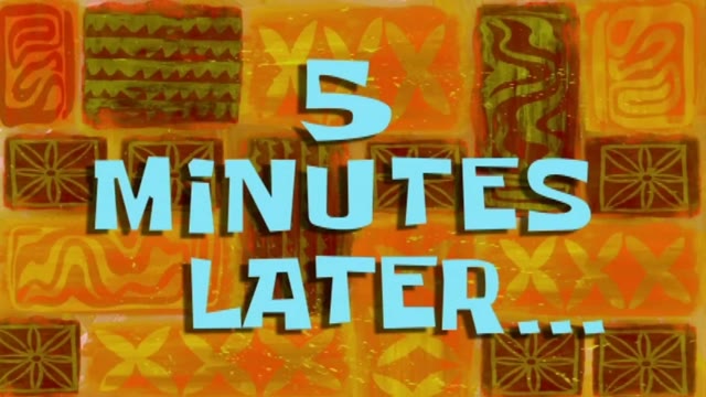 5 minutes later green screen