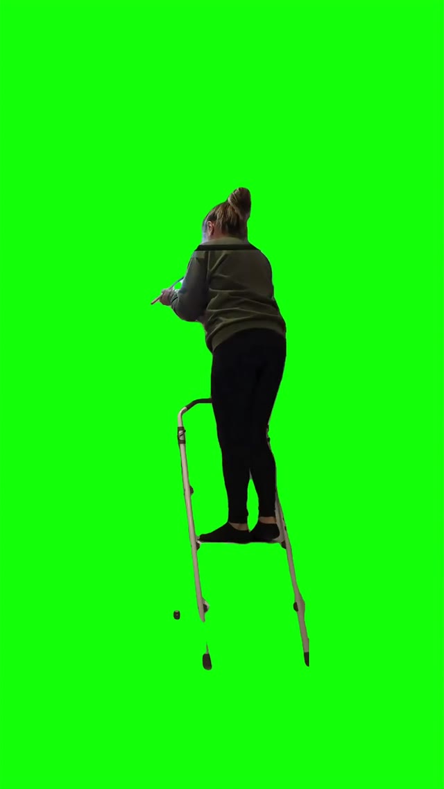 falling off ladder green screen