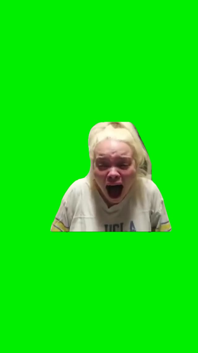 lady screaming green screen