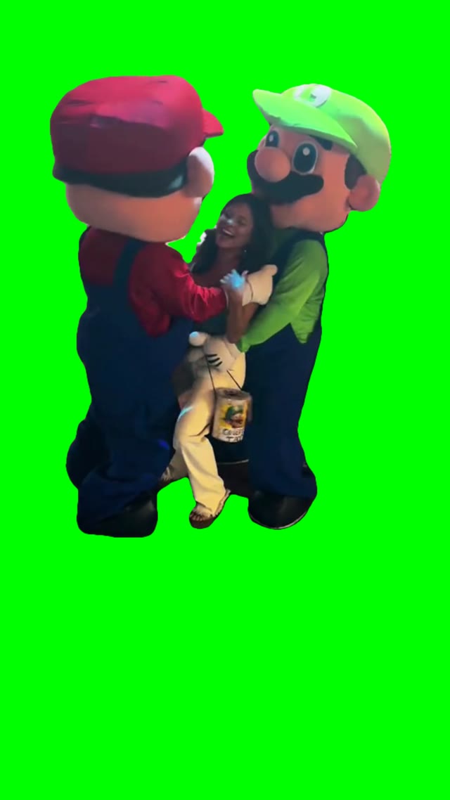 mario and luigi dancing green screen