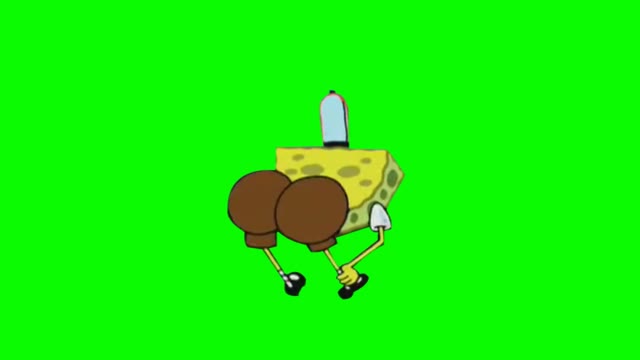 sponge bob twerk green screen