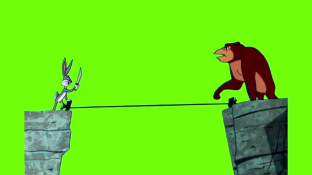 take one step on that rope and ill cut it green screen